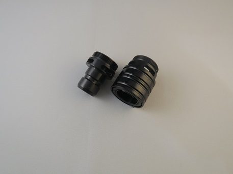Black Finish Quick Release Coupler with Vents for Custom Lightsaber