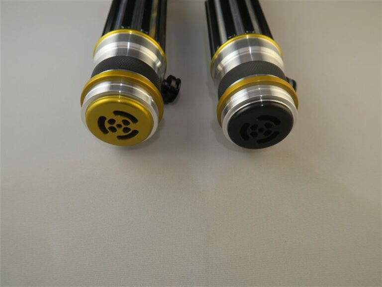 Electrum Wind Pommels - Gold Finish Left - Black Finish Right