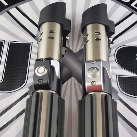 The Chosen One CE Windowed Emitter, Black Activation Switch (Left) & Lined Emitter, Silver Activation Switch (Right)