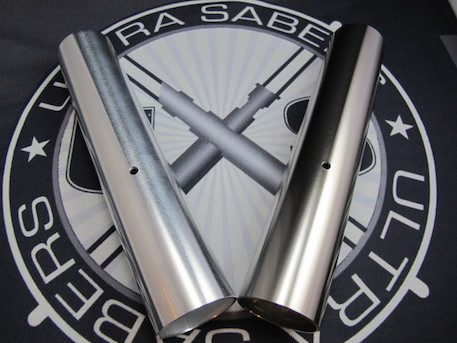 The Consular Shroud Options Polished Aluminum (Left), Nickel Plated (Right)