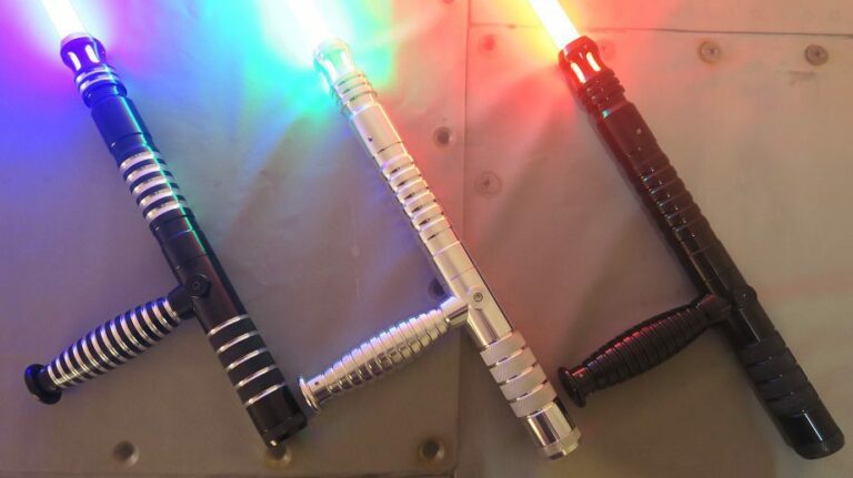 All Three Brood Guard Custom Lightsabers Full View Close