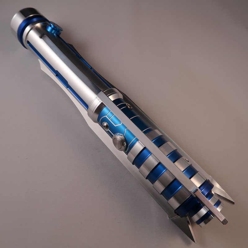 Emitter Down Azure Butcher Custom Lightsaber with No Windows