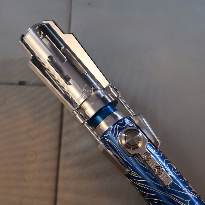 Azure Grand Master Custom Lightsaber Windowed Emitter