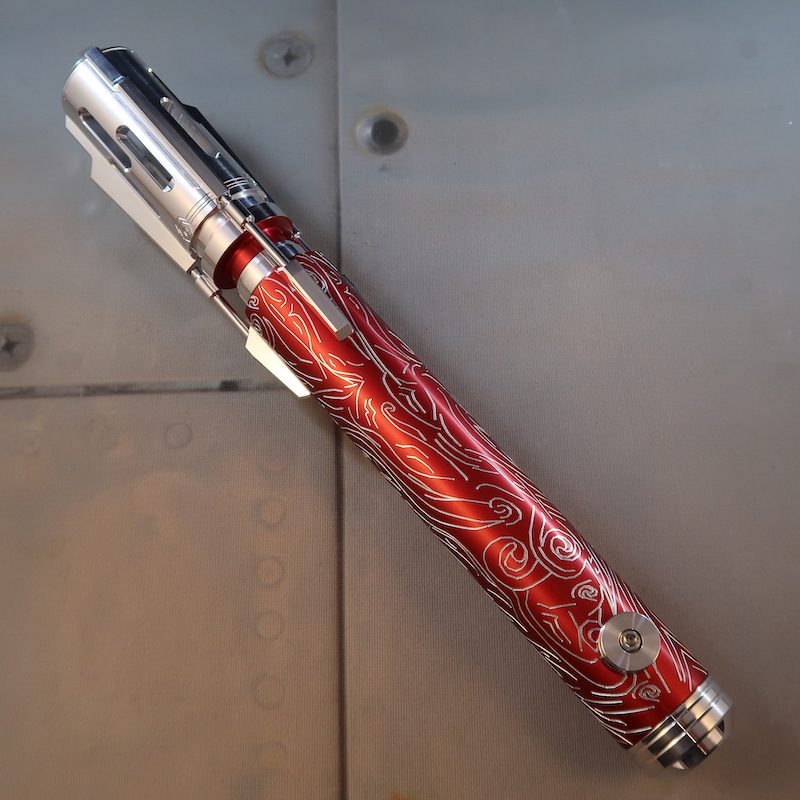 Crimson Grand Master Lightsaber With Rear Etching & Covertec Wheel