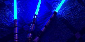 Three Blue Lightsabers
