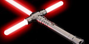 Glowing Red Crossguard Lightsaber