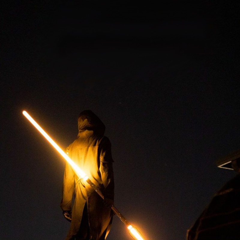 Double-bladed yellow lightsaber